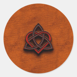 Celtic Knotwork Valentijn Heart Canvas Texture 1 Ronde Sticker