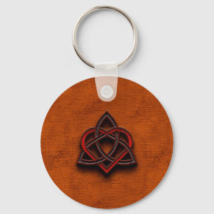 Celtic Knotwork Valentijn Heart Canvas Texture 1 Sleutelhanger