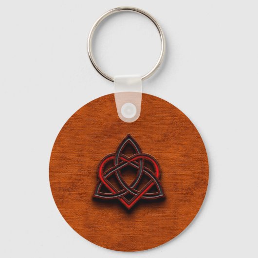 Celtic Knotwork Valentijn Heart Canvas Texture 1 Sleutelhanger (Voorkant)