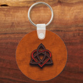 Celtic Knotwork Valentijn Heart Canvas Texture 1 Sleutelhanger (Voorkant)