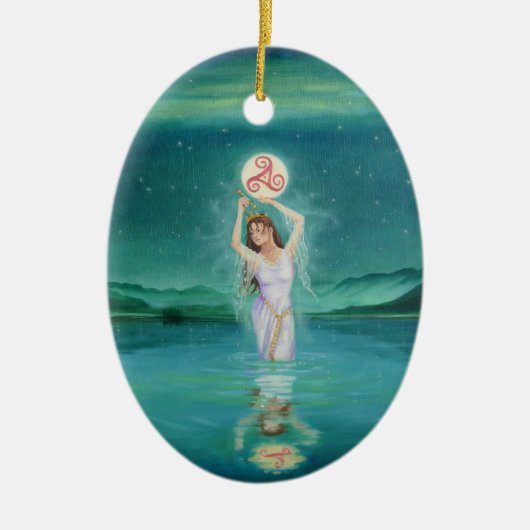 "Celtic Lady of the Lake" Keramisch Ornament (Voorkant)