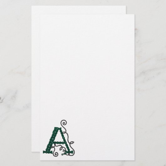 Celtic Letter A-papier Briefpapier (Voorkant / Achterkant)