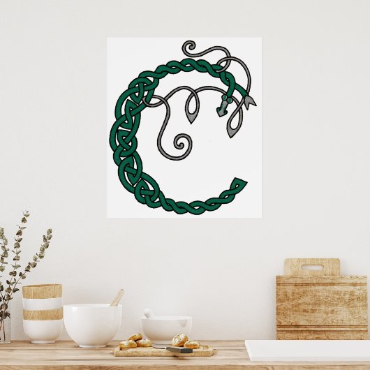 Celtic Letter C-druk Poster (Keuken)