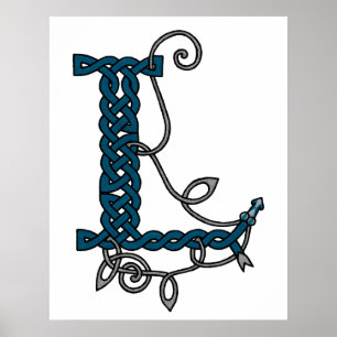 Celtic Letter L afdrukken Poster