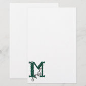 Celtic Letter M-papier Briefpapier (Voorkant / Achterkant)