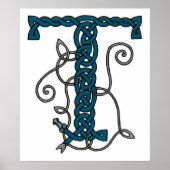 Celtic Letter T afdrukken Poster (Voorkant)