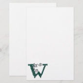 Celtic Letter W-kantoorbenodigdheden Briefpapier (Voorkant / Achterkant)
