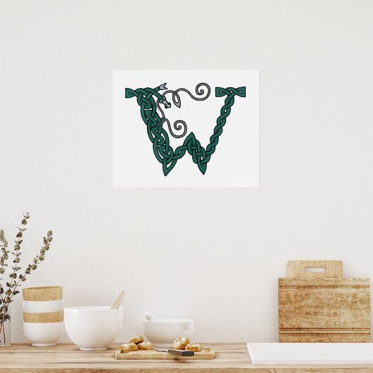 Celtic Letter W print (Keuken)