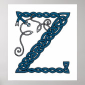 Celtic Letter Z afdrukken Poster (Voorkant)