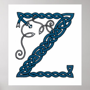 Celtic Letter Z afdrukken Poster