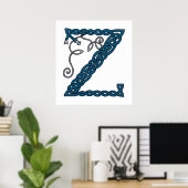 Celtic Letter Z afdrukken Poster (Thuiskantoor)