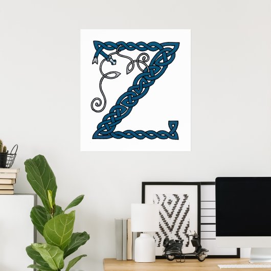 Celtic Letter Z afdrukken Poster (Thuiskantoor)