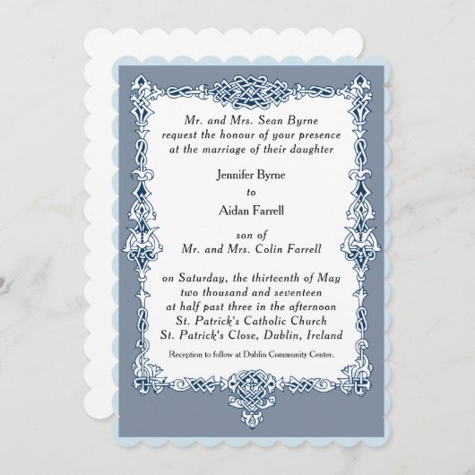 Celtic Lijst Wedding Invitation Kaart (Voorkant / Achterkant)