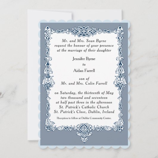 Celtic Lijst Wedding Invitation Kaart (Voorkant)