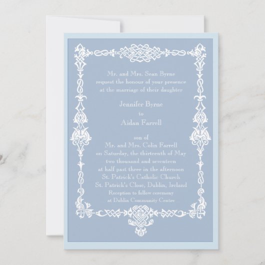 Celtic Lijst Wedding Invitation - stijl 2 Kaart (Voorkant)