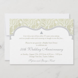 Celtic Love Knot Damask 50th Wedding Jubileum Kaart