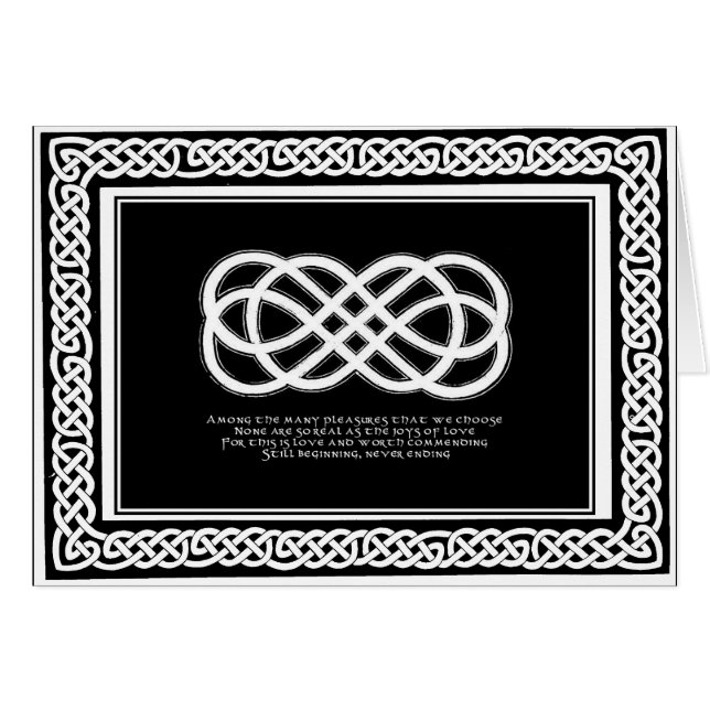 Celtic Love Knot en gedicht met rand (Voorkant Horizontaal)