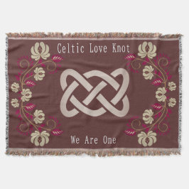 Celtic Love Knot Floral Pink Gold Deken