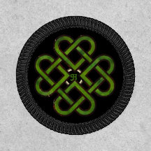 Celtic Love Knot Hearts Green Black Pagan