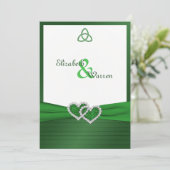 Celtic Love Knot in Emerald Green Invitation Kaart (Staand voorkant)