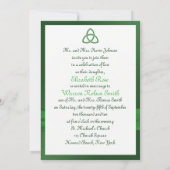 Celtic Love Knot in Emerald Green Invitation Kaart (Achterkant)