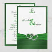 Celtic Love Knot in Emerald Green Invitation Kaart (Voorkant / Achterkant)