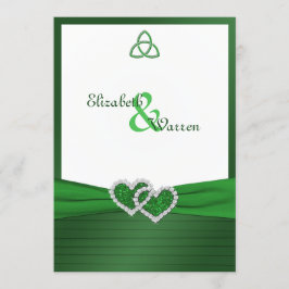 Celtic Love Knot in Emerald Green Invitation Kaart
