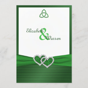 Celtic Love Knot in Emerald Green Invitation Kaart