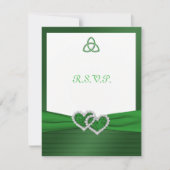 Celtic Love Knot in Emerald Green RSVP Card (Voorkant)