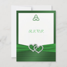 Celtic Love Knot in Emerald Green RSVP Card