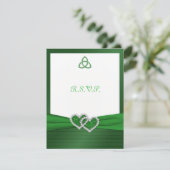 Celtic Love Knot in Emerald Green RSVP Card Kaartje (Staand voorkant)