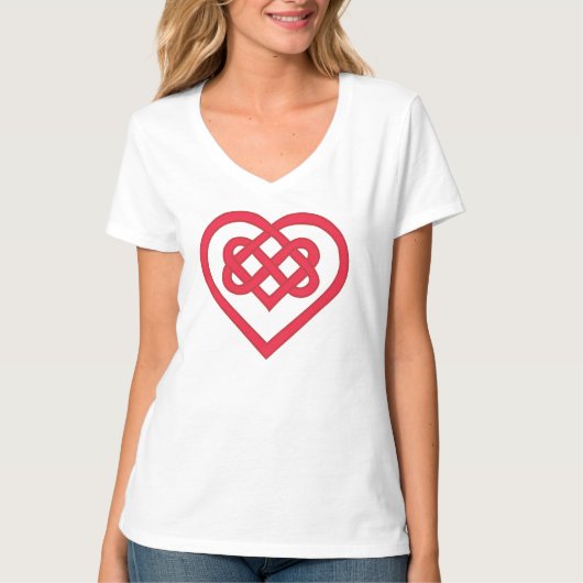 Celtic Love Knot in het rood T-shirt (Voorkant)
