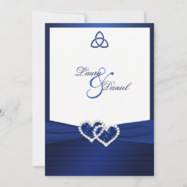 Celtic Love Knot in Sapphire Blue Invitation Kaart