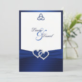 Celtic Love Knot in Sapphire Blue Invitation Kaart (Staand voorkant)