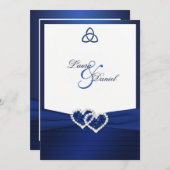 Celtic Love Knot in Sapphire Blue Invitation Kaart (Voorkant / Achterkant)