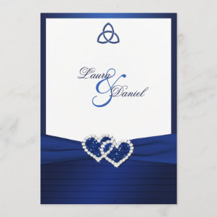 Celtic Love Knot in Sapphire Blue Invitation Kaart