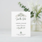 Celtic Love Knot Romantic Wedding Save the Date Aankondigingskaart (Staand voorkant)