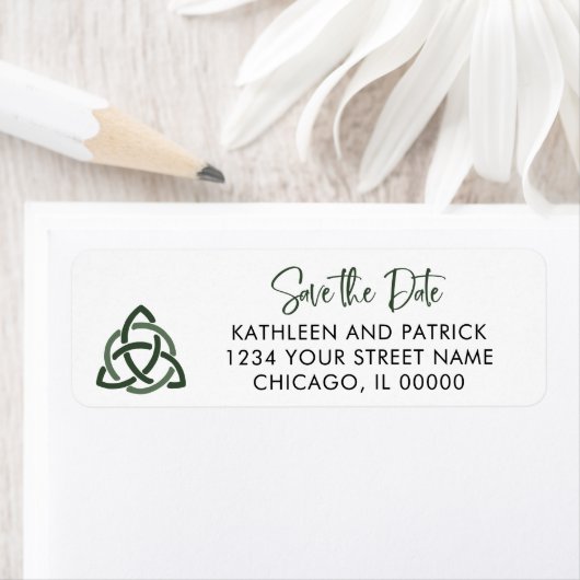 Celtic Love Knot Romantic Wedding Save the Date Etiket (Insitu)