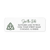 Celtic Love Knot Romantic Wedding Save the Date Etiket (Voorkant)