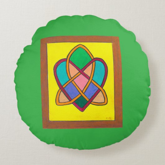 Celtic Love Knot round cushion Rond Kussen (Voorkant)