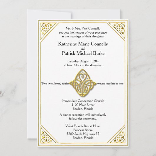 Celtic Love Knot Wedding Invitations Kaart (Voorkant)