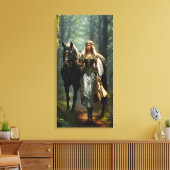 Celtic Maiden en Paard Canvas Afdruk (Insitu (Woonkamer))