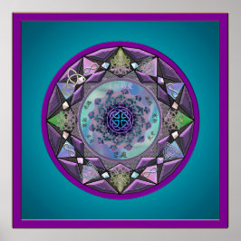 Celtic Mandala omgeven door Cool Hues Poster