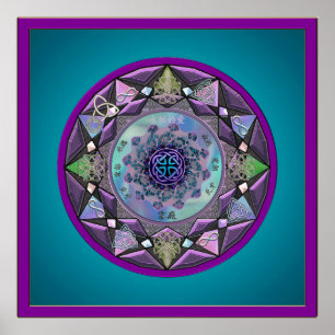 Celtic Mandala omgeven door Cool Hues Poster