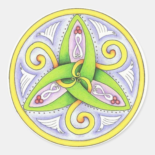 Celtic Mandala Ronde Sticker (Voorkant)