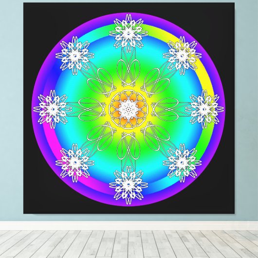 Celtic Mandala Stretched Canvas Afdrukken (Insitu (Houten vloer))