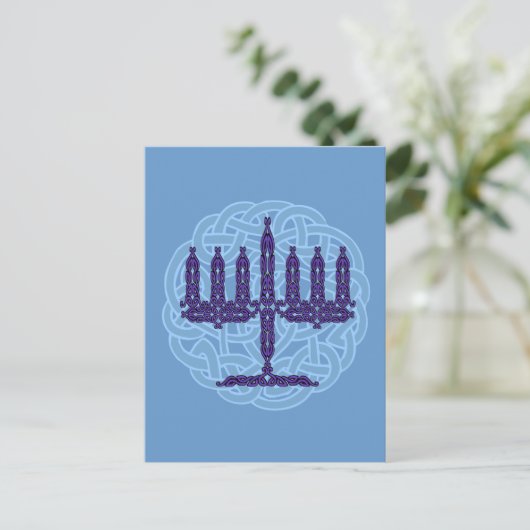 Celtic Menorah Briefkaart (Staand voorkant)