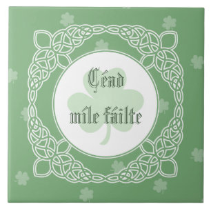Celtic Mist "Céad míle fáilte" Tile - Green Tegeltje