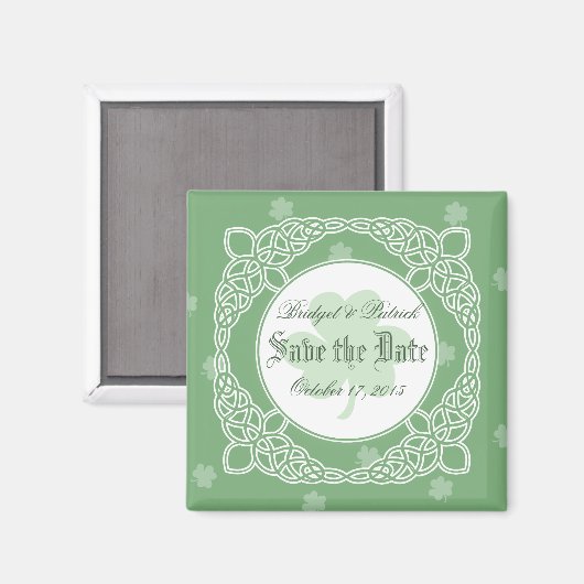 Celtic Mist Save the Date Magnet - Groen (Voorkant / Achterkant)