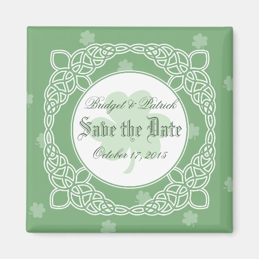 Celtic Mist Save the Date Magnet - Groen (Voorkant)